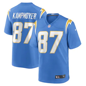 mens nike hunter kampmoyer powder blue los angeles chargers